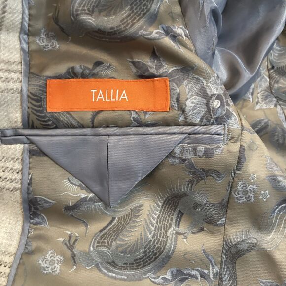 Tallia Boys Size 8 R Tan Plaid Wool Blazer Jacket Button Closure Plaid Coat - Picture 10 of 11